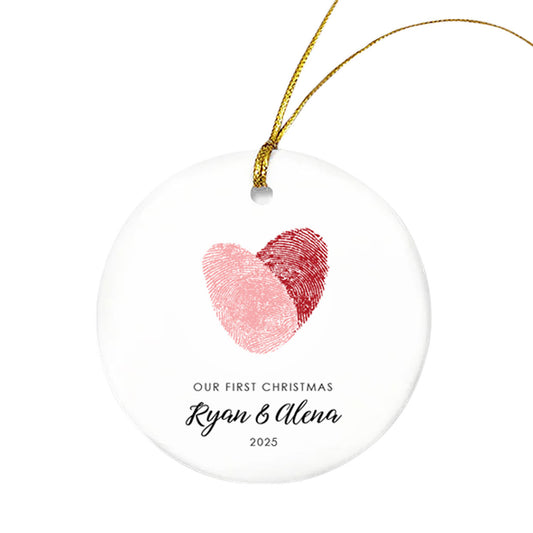 personalized couple's first christmas ornament newly weds holiday gift