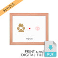 pet print keepsake bundle with paw and nose printed artwork and digital file