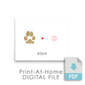 digital file to print at home with pet's paw and nose prints