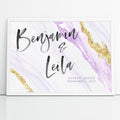 Personalized Wedding Signage Purple and Gold Watercolor Sign