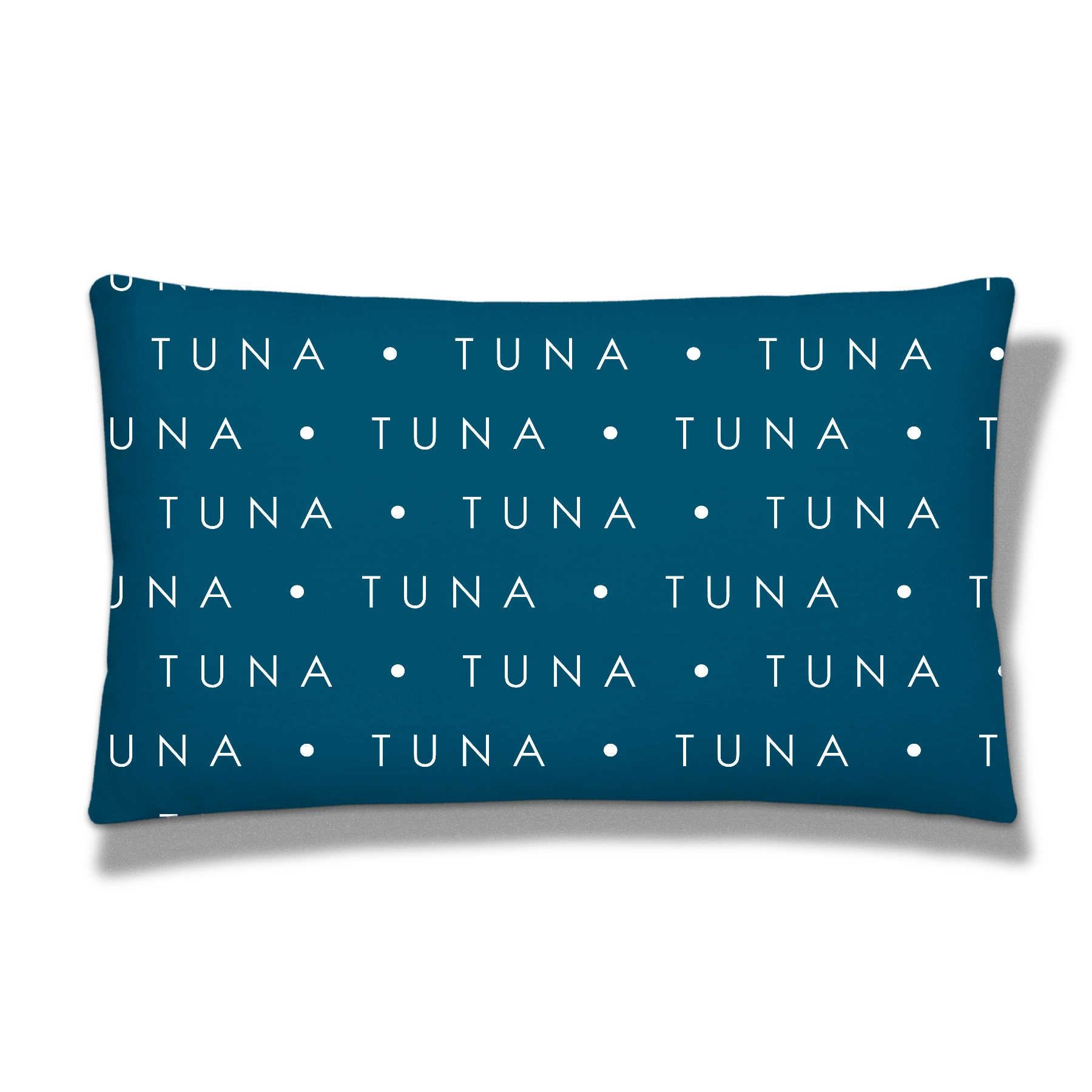custom cat paw print and cat nose print 20 by 12 inch throw pillow. Personalized with the name 