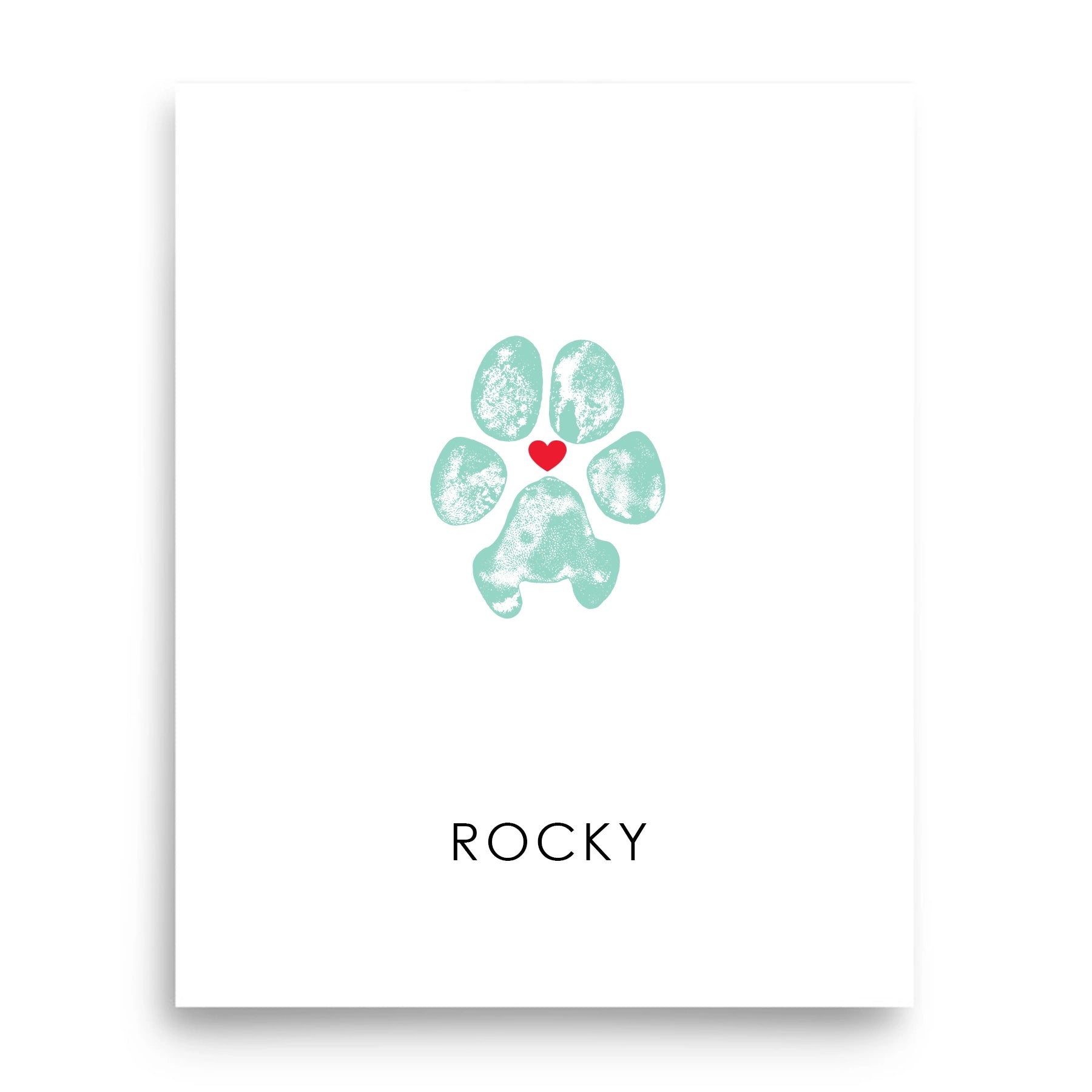 Dog Paw Print with Heart Unframed.webp