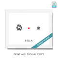 Pet print keepsake bundle deal with paw and nose printed artwork with digital file