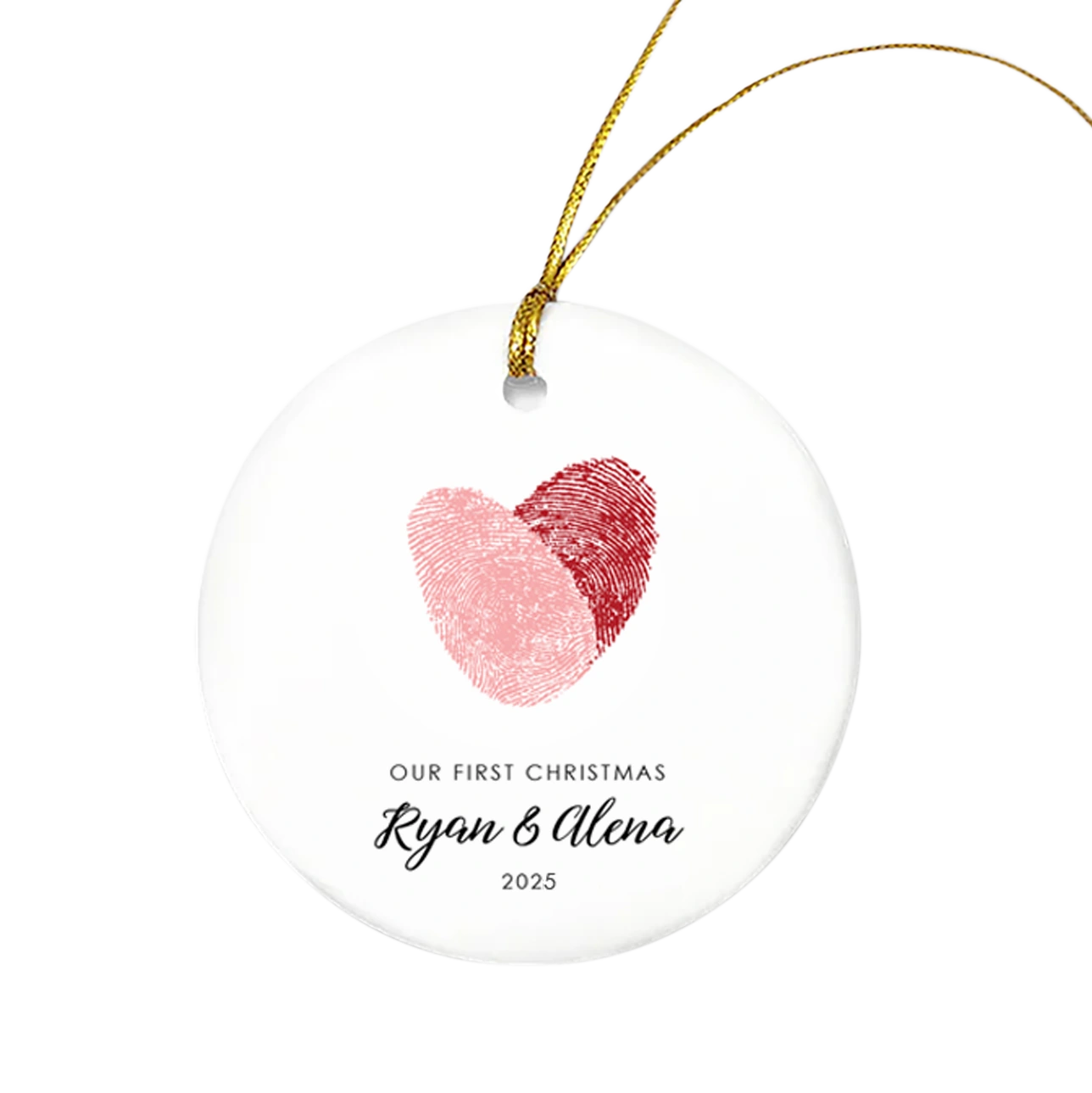 personalized couple's first christmas ornament newly weds holiday gift