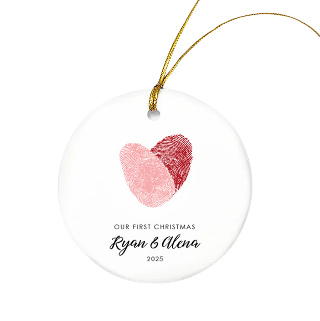 personalized couple's first christmas ornament newly weds holiday gift