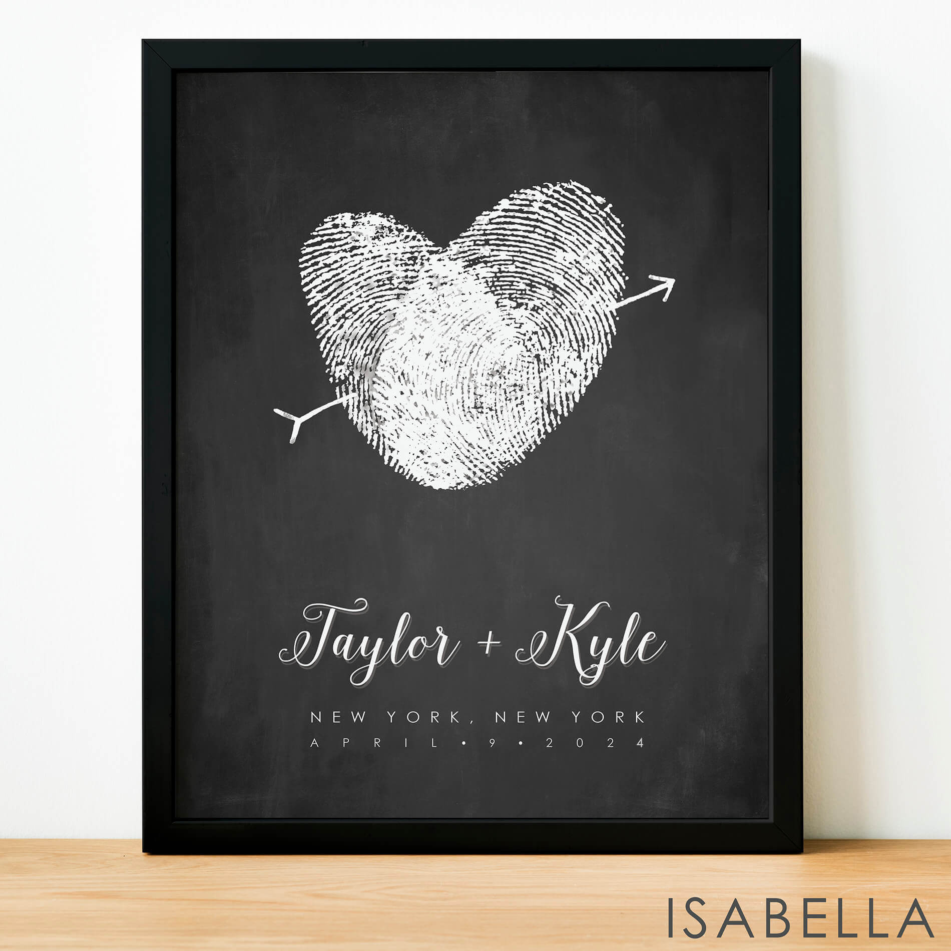 Chalkboard Fingerprint Wedding Guestbook Canvas Unique Guest Book Alternative Wedding Idea