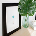 8x10 dog nose print on display in black frame