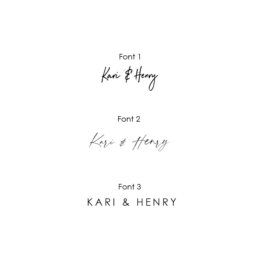 Font Choices for Guest Book Alternative Wedding Idea