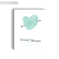 Hard Cover Wedding Guestbook Blue Fingerprint Heart Sign In Book