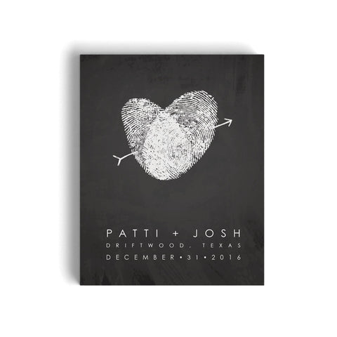 Chalkboard Style Wedding Guest Book Traditional Hard Cover with your fingerprints