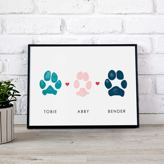 Multiple Pet Paw Prints Keepsake