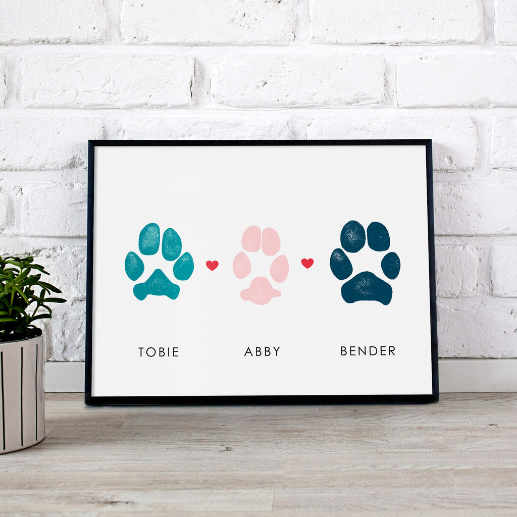 Multiple Pet Paw Prints Keepsake