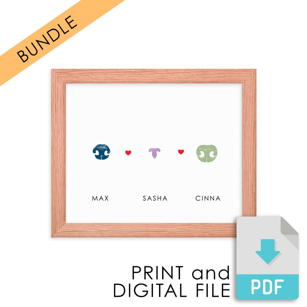 Nose Prints for Multiple Pets + Digital File