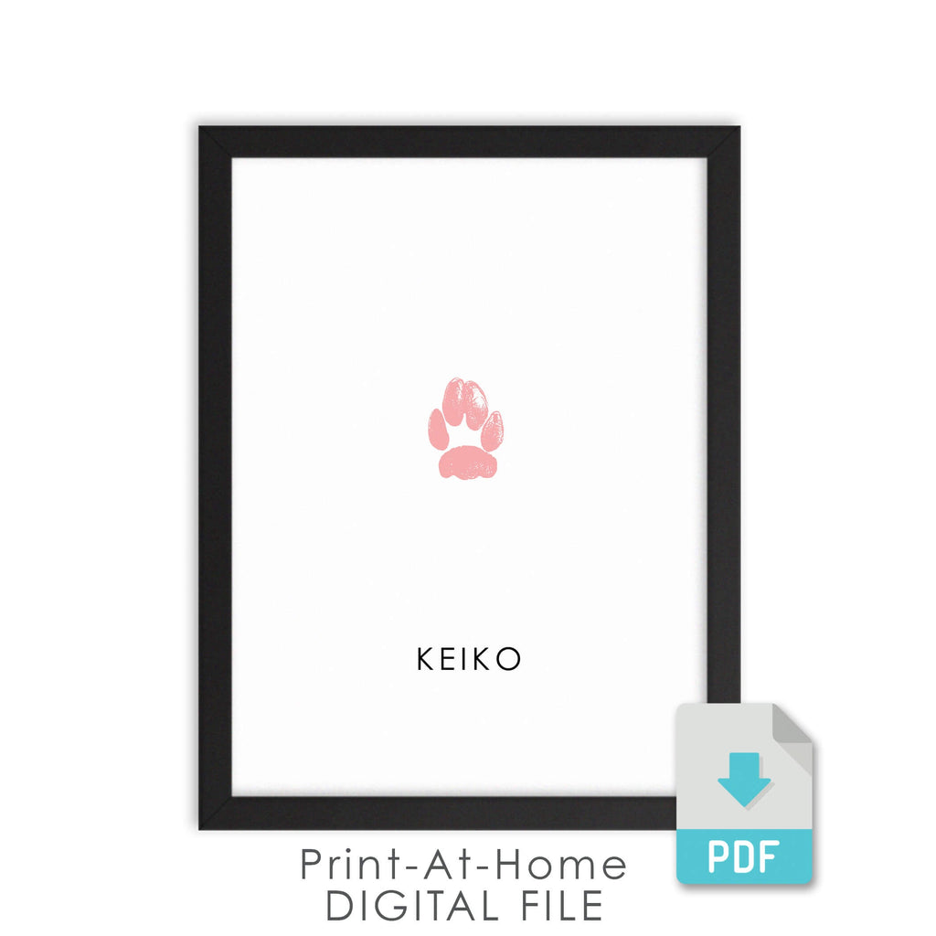 pet paw print digital file download