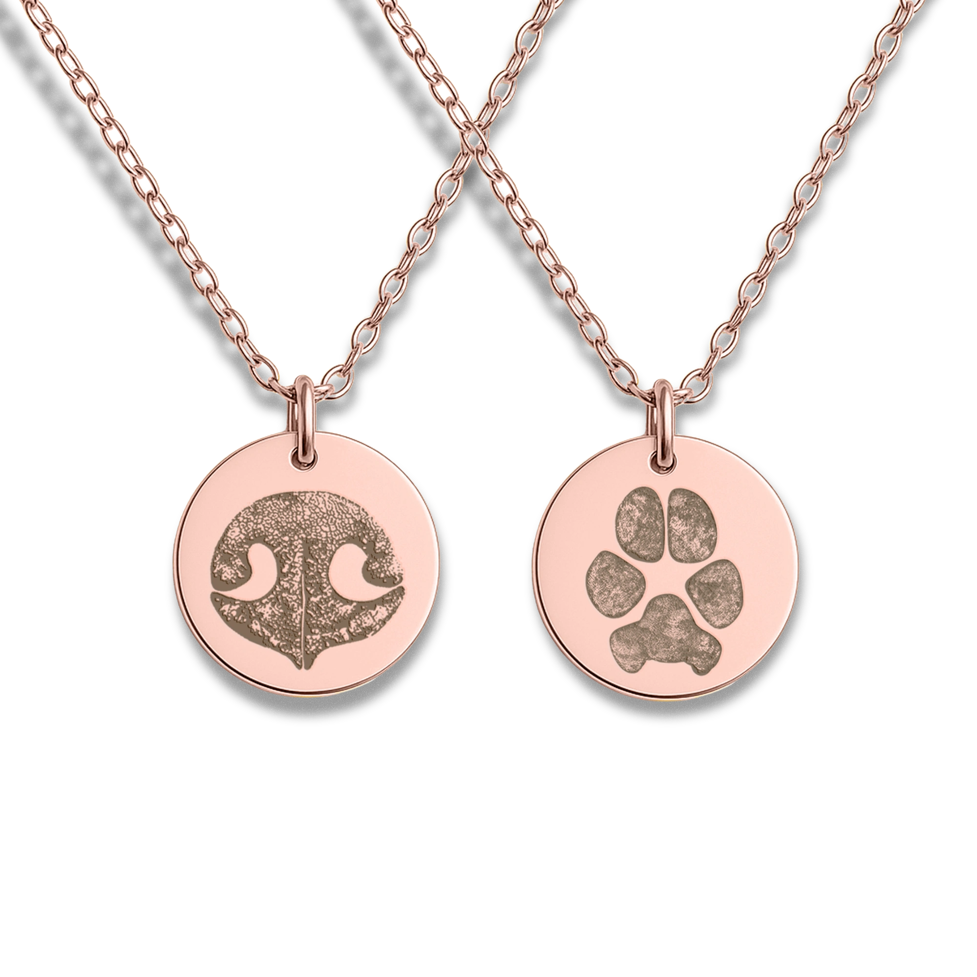 Pet Paw & Nose Print Coin Necklace