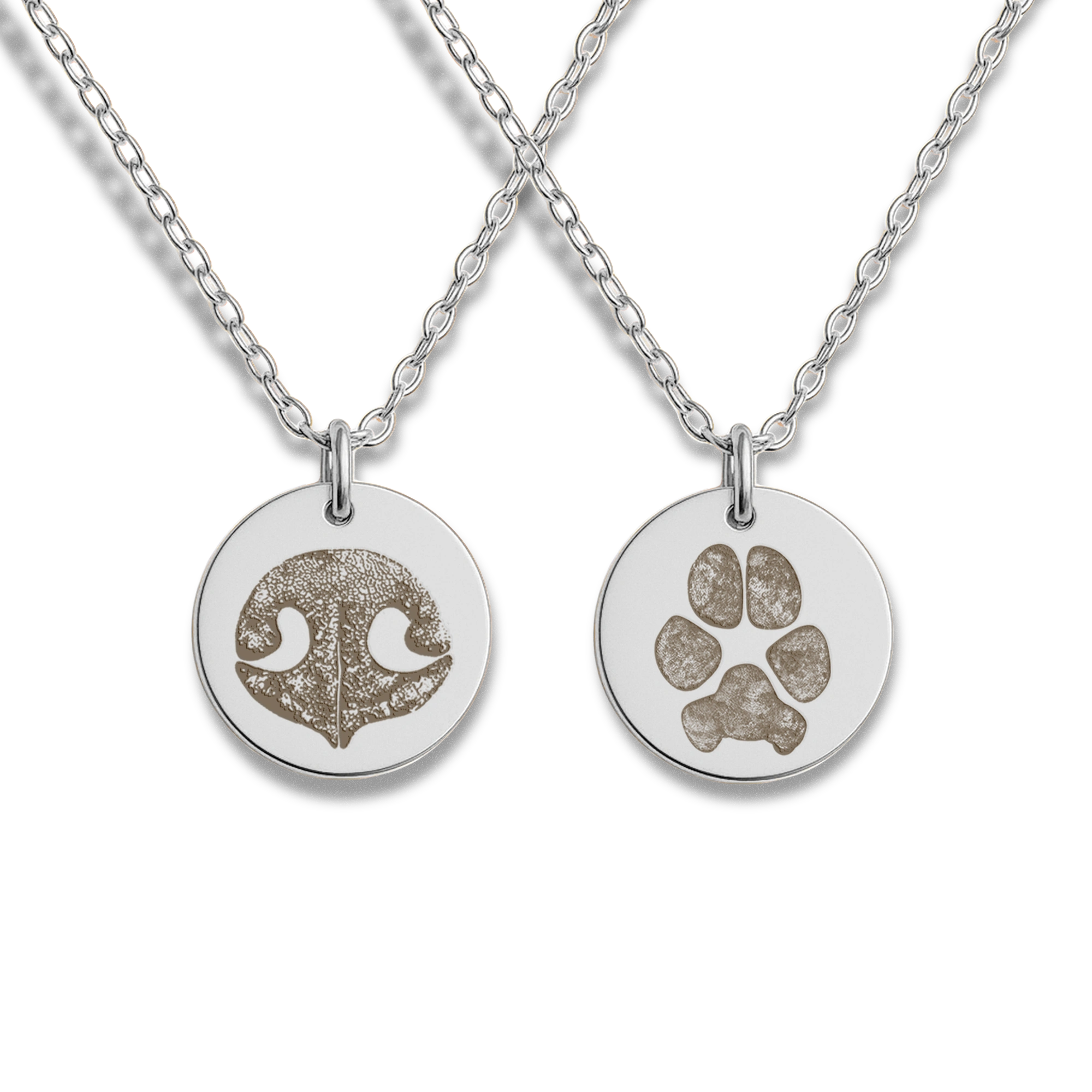 Pet Paw & Nose Print Coin Necklace