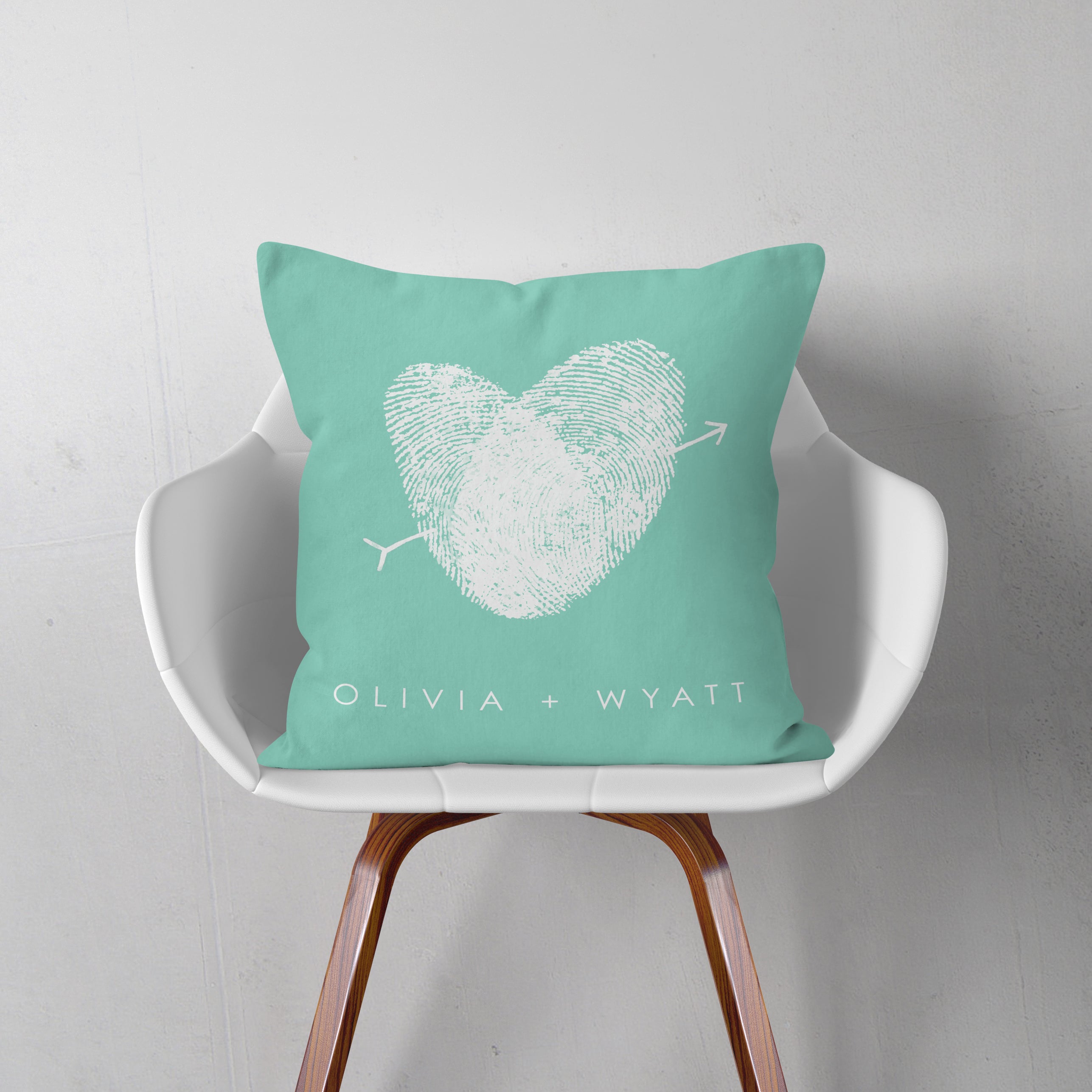 Personalized fingerprint pillow custom anniversary or wedding gift
