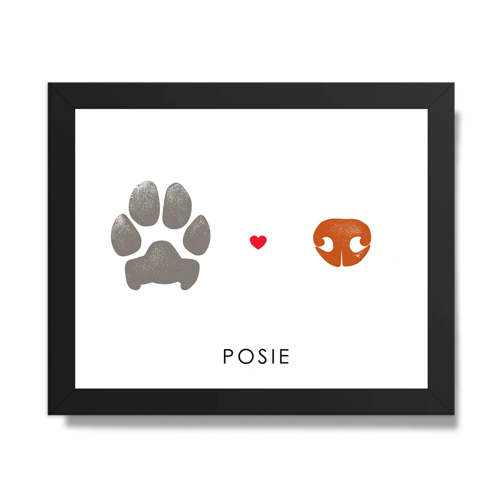 Pet Paw and Nose Print Keepsake Pet Loss Memorial Gift Idea with Dog Prints