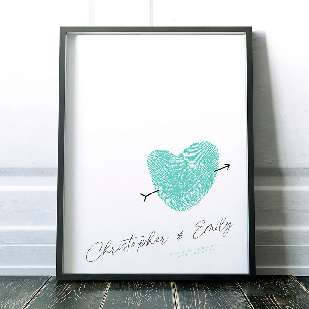 Fingerprint Guest Book Alternative Wedding Guestbook Sign-In Print with Cursive names
