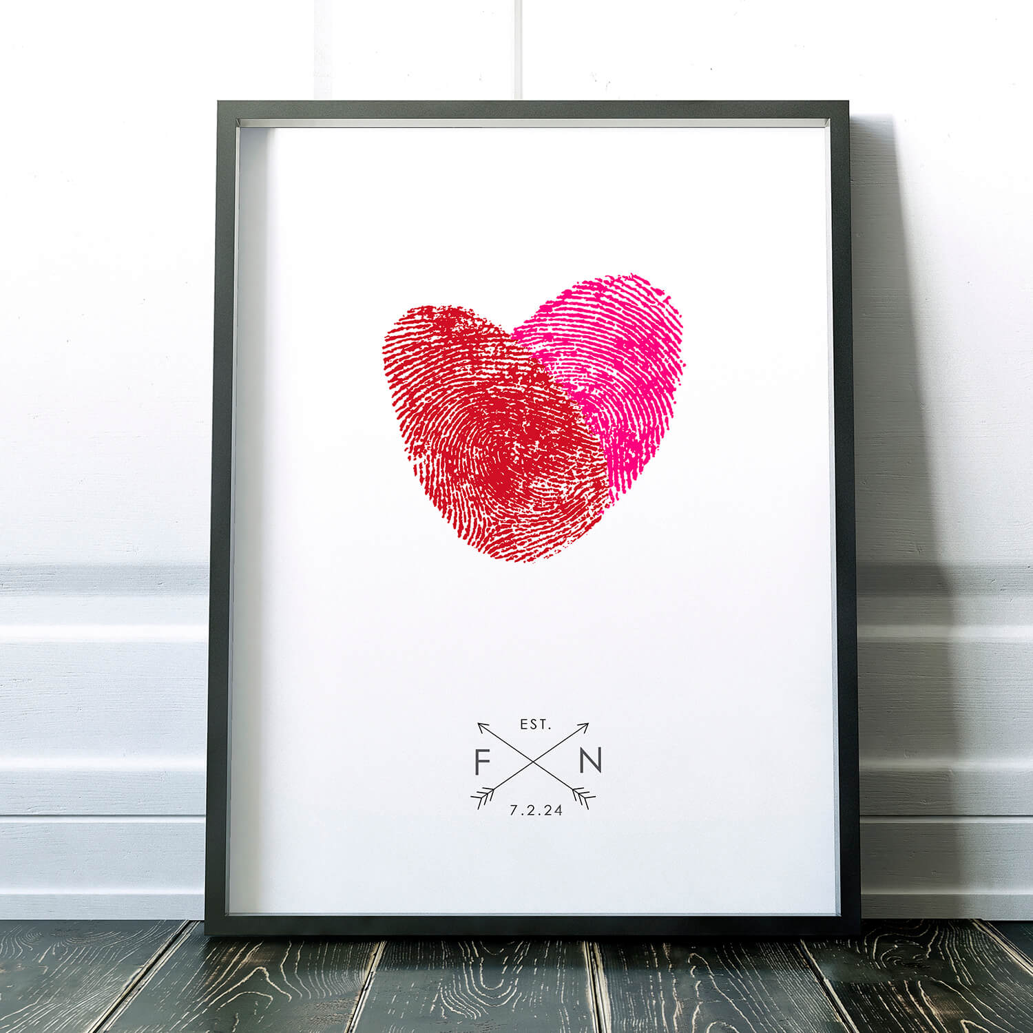Rustic thumbprint heart wedding guest book alternative canvas boho welcome sign