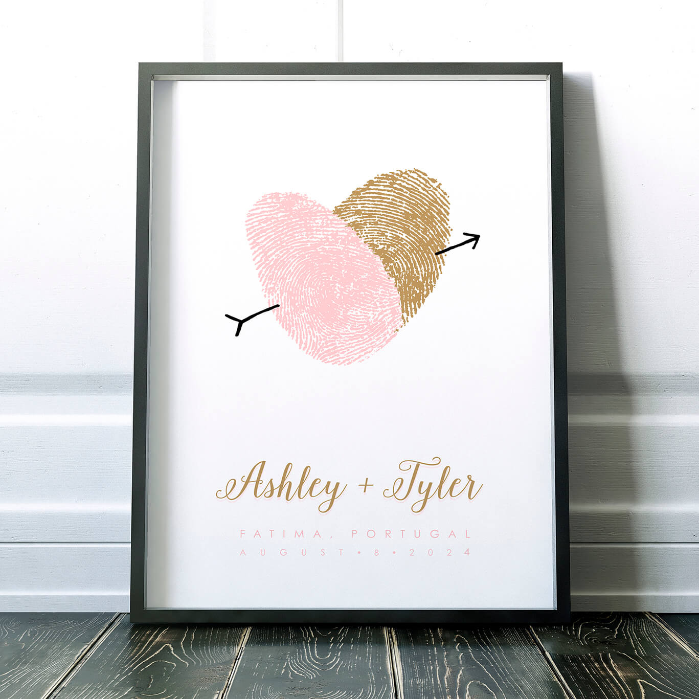 Fingerprint Wedding Guest Book alternative Thumbprint Heart Unique Sign In