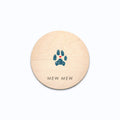 midnight blue kitty paw on six inch round wood sign