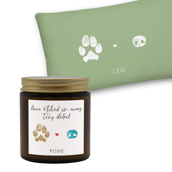Pet Paw & Nose Pillow + Candle - Flutterbye Prints