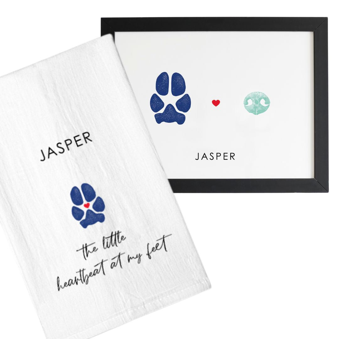 Pet Paw & Nose Print + Tea Towel - Flutterbye Prints