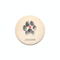 dog paw print impression keepsake kit with round wooden sign