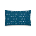 back of throw pillow personalized with pet name