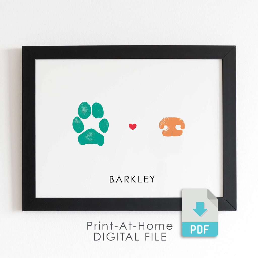pet paw and nose dgital file download for printing at home