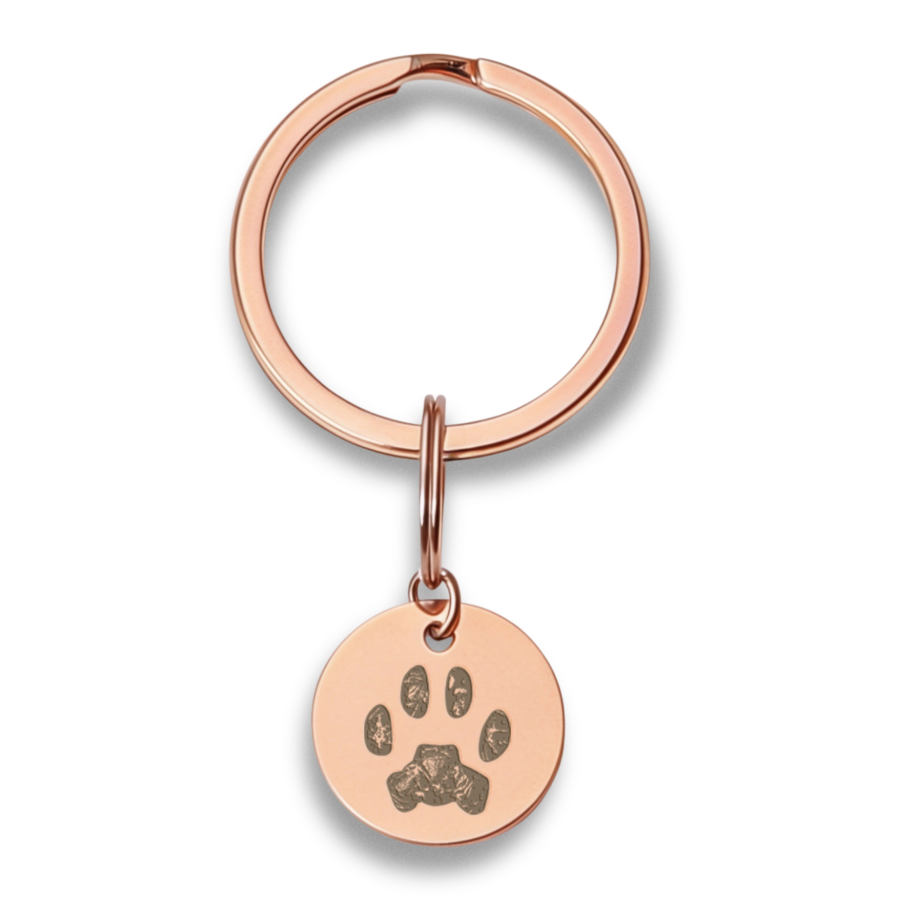 rose gold cat paw print keychain