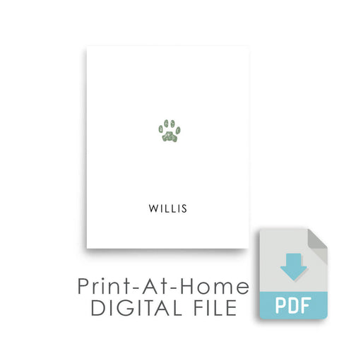 small cat paw print memorial print at home digital file for tattoo