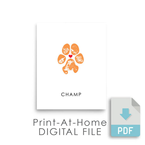 Digital File - Pet Paw Print Artwork