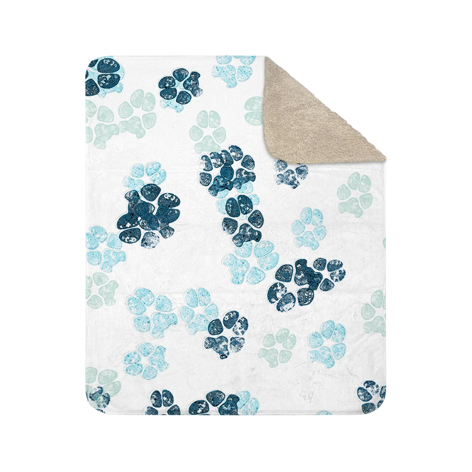Pet Paw Pillow & Sherpa Blanket Set