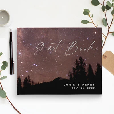 Night Sky Traditional Wedding Guest Book
