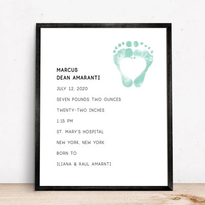 Baby Footprint Birth Keepsake ::: Modern