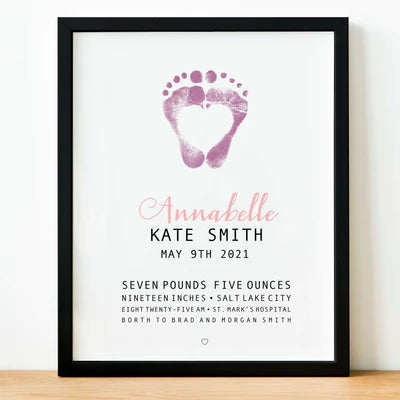 Baby Footprint Birth Wall Art ::: Subway