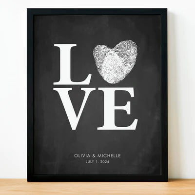 Fingerprint Wedding Guest Book Alternative ::: LOVE Chalkboard