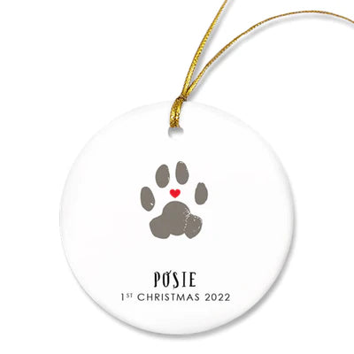 Pet Paw Print Ornament
