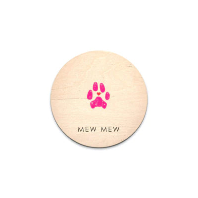 Paw Print Round Wooden Sign