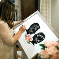Floral Couple Silhouette Wedding Sign - Flutterbye Prints