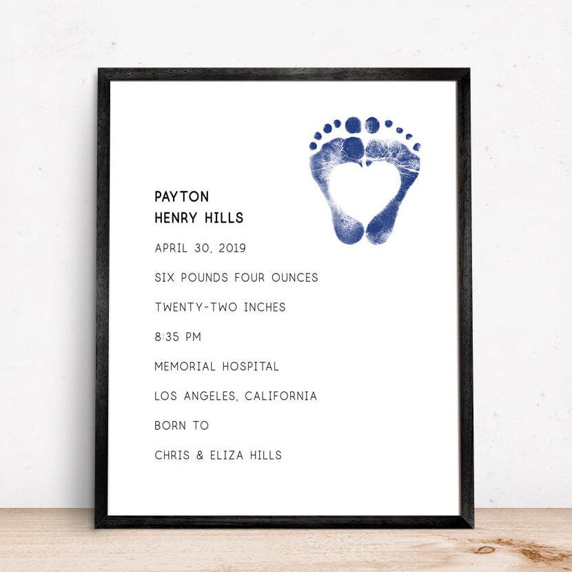 baby feet keepsake minimalist nursery wall art