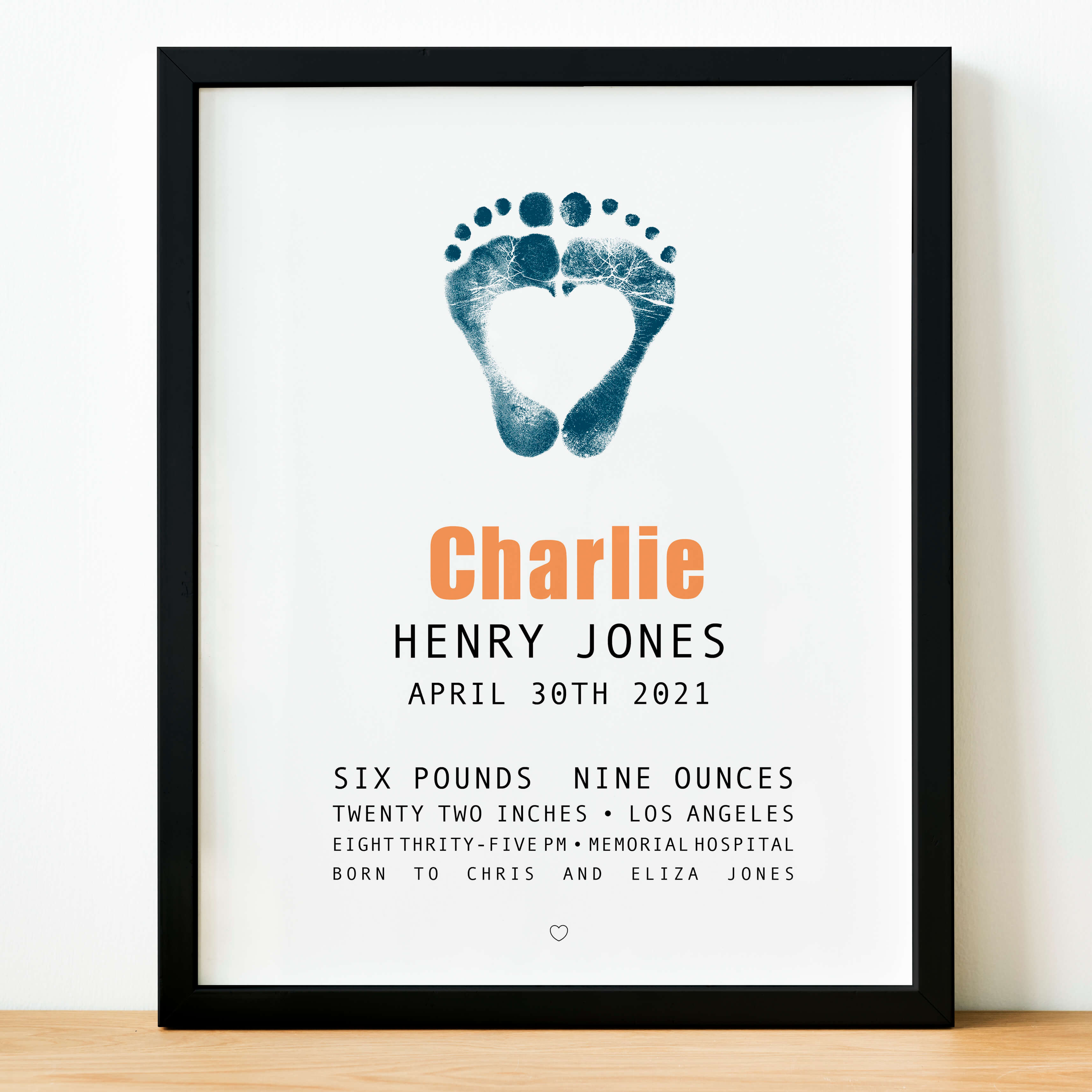 custom baby footprint real baby feet nursery wall art