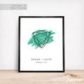 Trillion Gemstone Wedding Sign on Easel Turquoise Decor