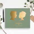 guest book sign in hardcover traditional guest book green and gold