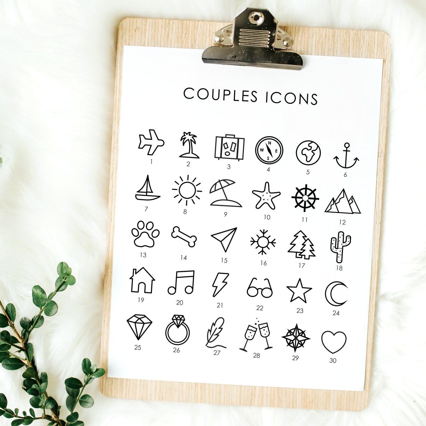 couples icons for custom wedding guest book