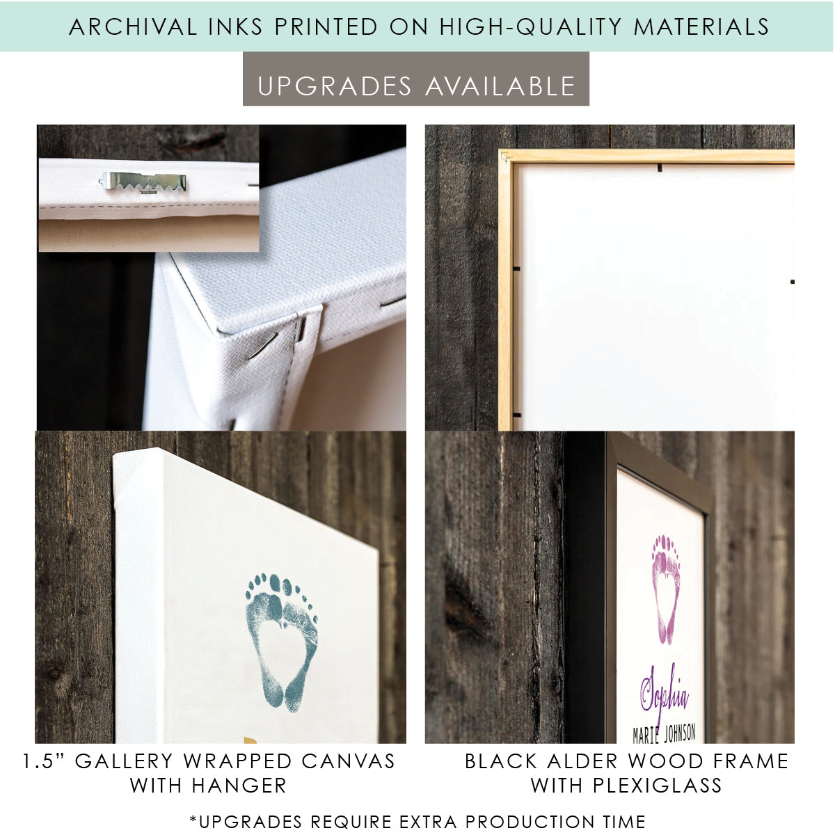 Baby Footprint Birth Keepsake ::: Modern - Flutterbye Prints