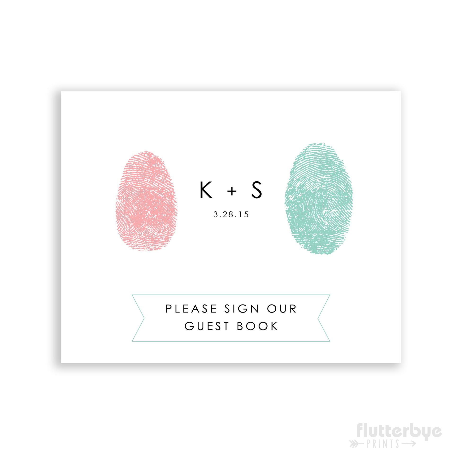 4x6 fingerprint guest book sign in table print