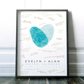 Wedding guestbook alternative thumbprint heart reception guest sign in poster